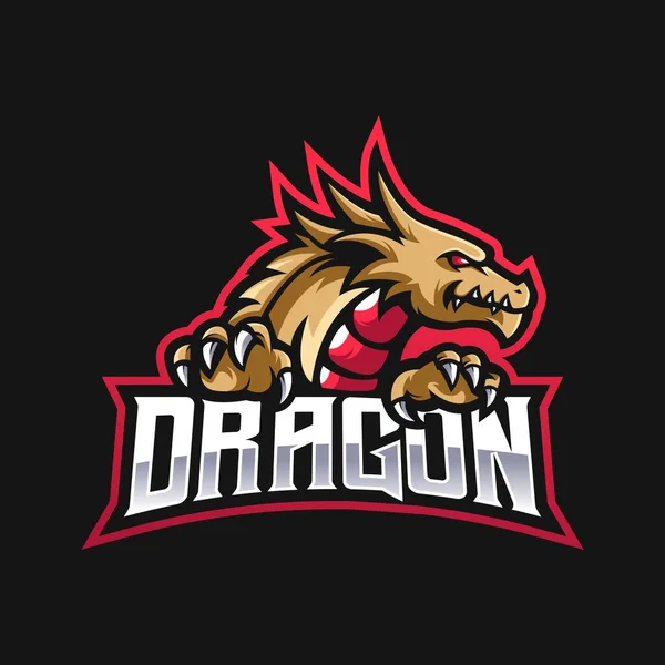 Logotipo Del Equipo Sport Con Dragón Dorado — Archivo Imágenes Vectoriales