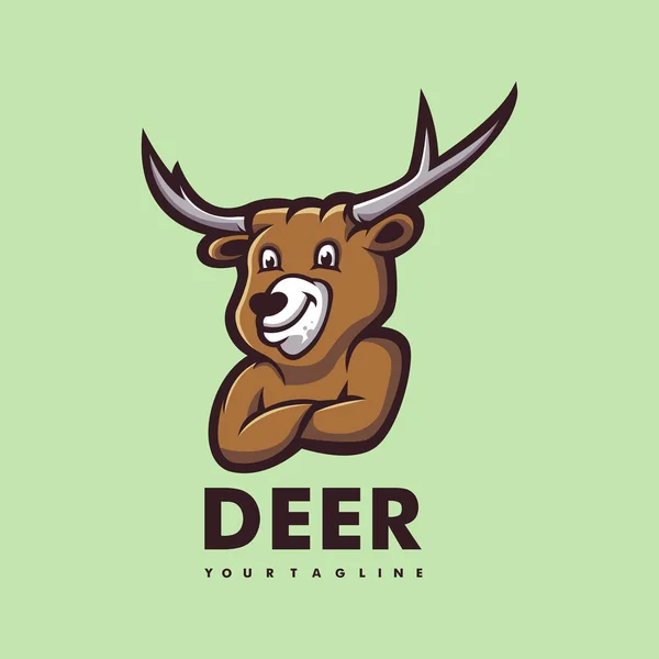 Πρότυπο Λογότυπο Κινουμένων Σχεδίων Διανυσματική Απεικόνιση Deer — Διανυσματικό Αρχείο