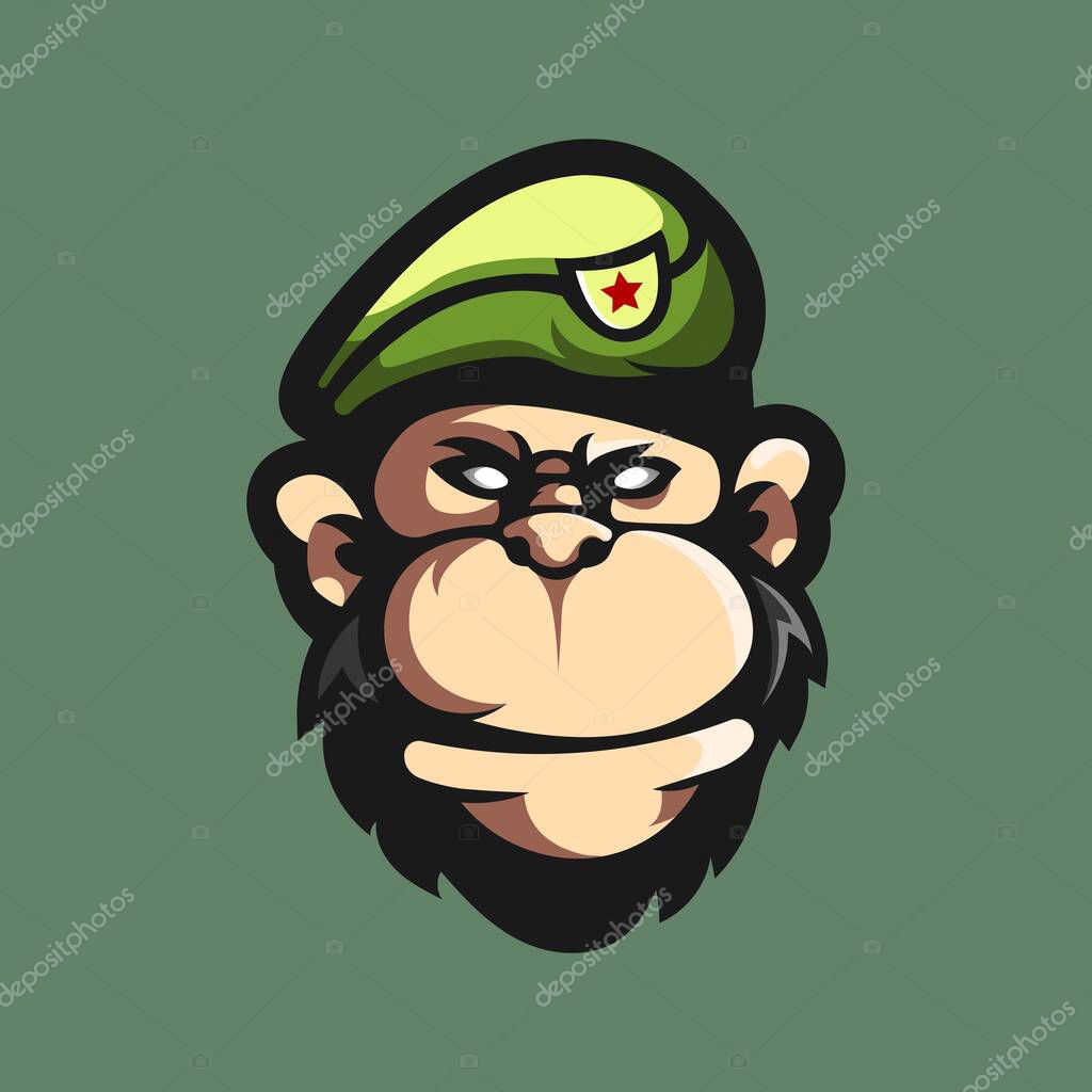 E-sports team logo template with monkey vector illustration