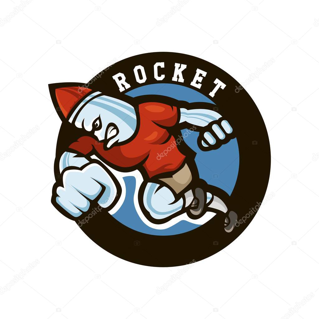Rocket Sport Mascot Logo Design Illustration Vector