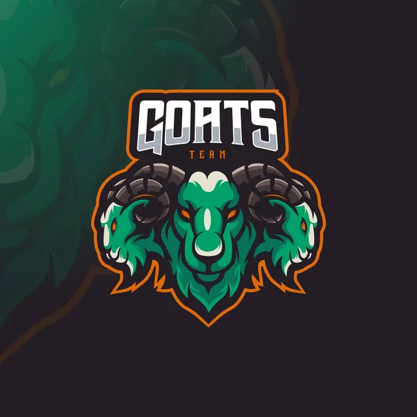 Goat Mascot Logo Design Vector Illusztráció Esports Csapathoz — Stock Vector