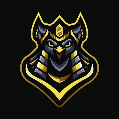 Baykuş Kralı eSport Maskot Logosu Tasarım Vektörü