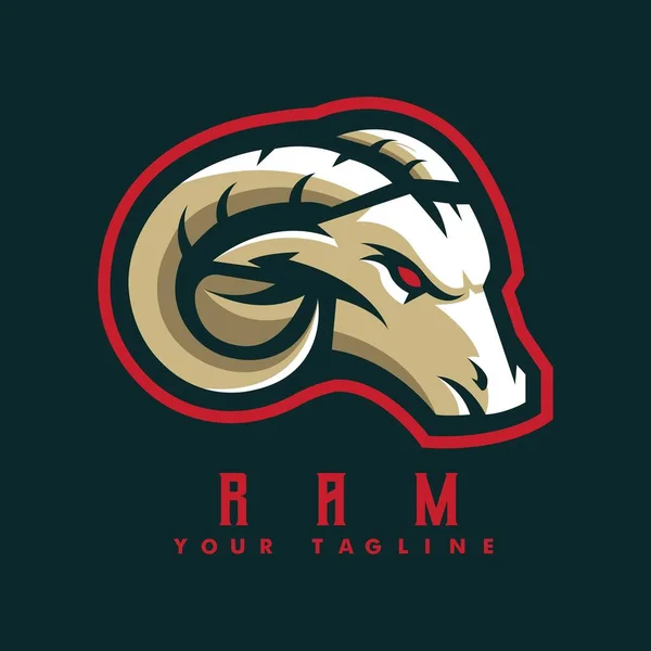 Ram Wektor Projektu Logo Maskotki Nowoczesnym Stylu Koncepcja Ilustracji Drukowania — Wektor stockowy