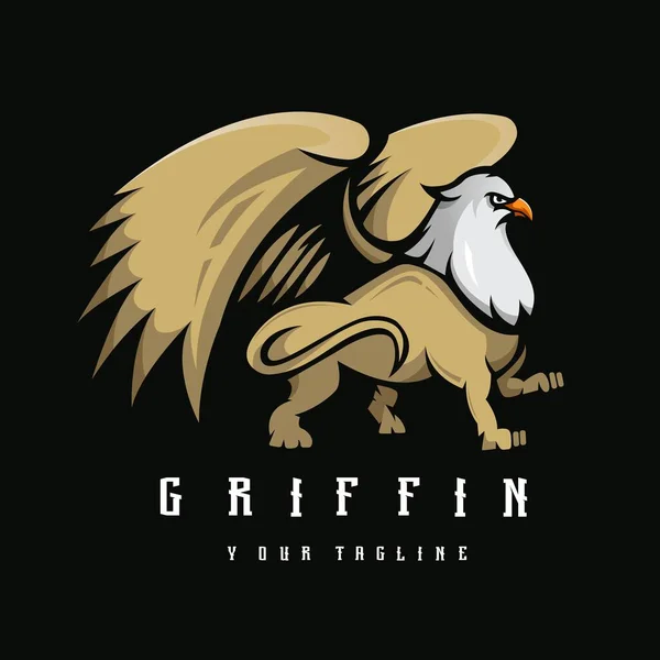 Griffin Logo Designvektor Mit Modernem Illustrationskonzept Für Badge Emblem Und — Stockvektor
