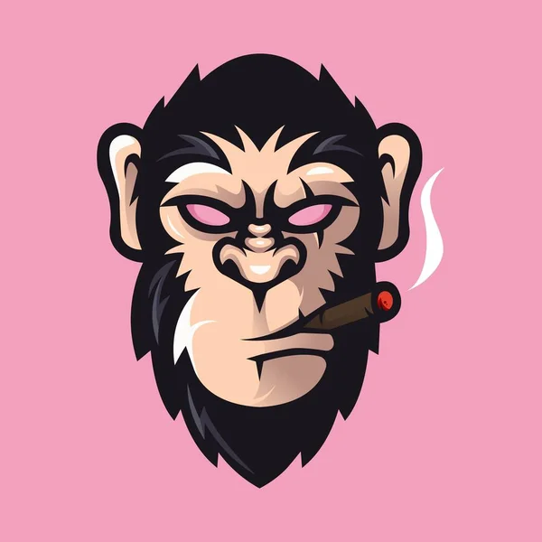 Gorilla Cartoon Maskottchen Logo Illustration — Stockvektor