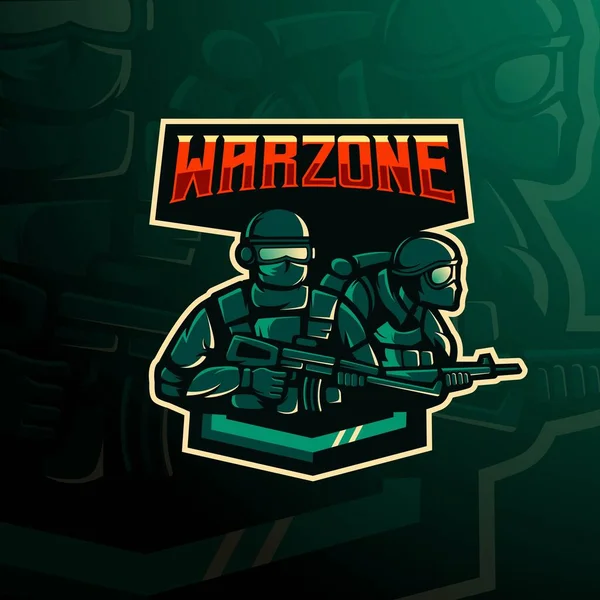 Warzone Maskottchen Logo Design Vektor Mit Modernem Illustrationskonzept Für Abzeichen — Stockvektor