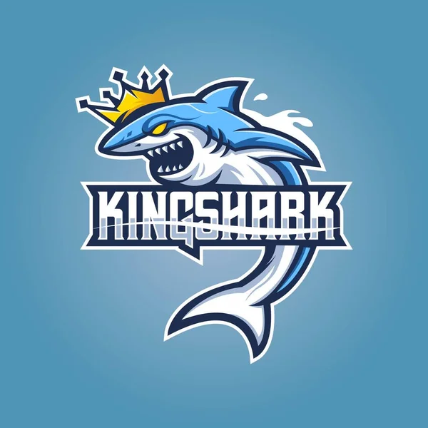 King Shark Esport Mascot Logo Design Vector Modern Illustration Concept — Stock Vector