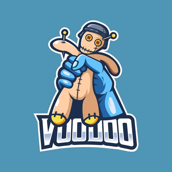 Voodoo Pop Mascotte Logo Ontwerp Vector — Stockvector