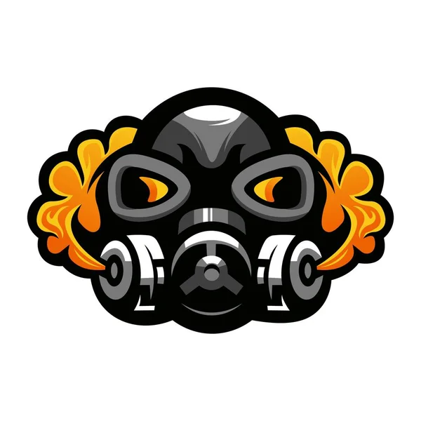 Gas Mask Logo Design Vektor Med Transparent Bakgrund — Stock vektor