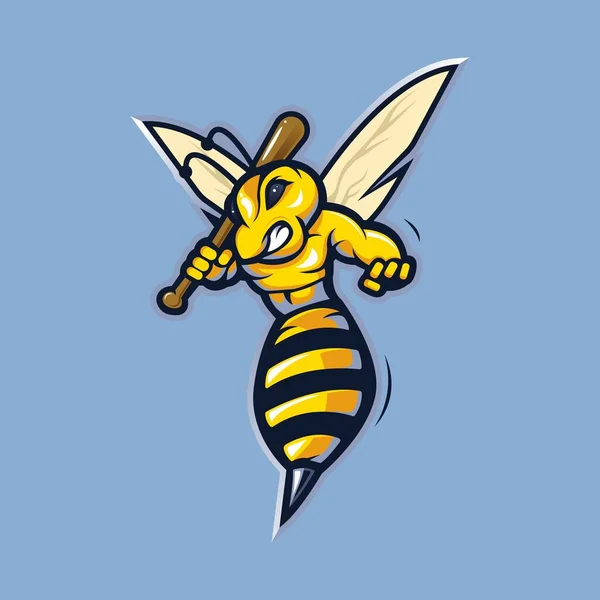 Vector Diseño Logotipo Mascota Abeja Con Moderno Estilo Concepto Ilustración — Archivo Imágenes Vectoriales