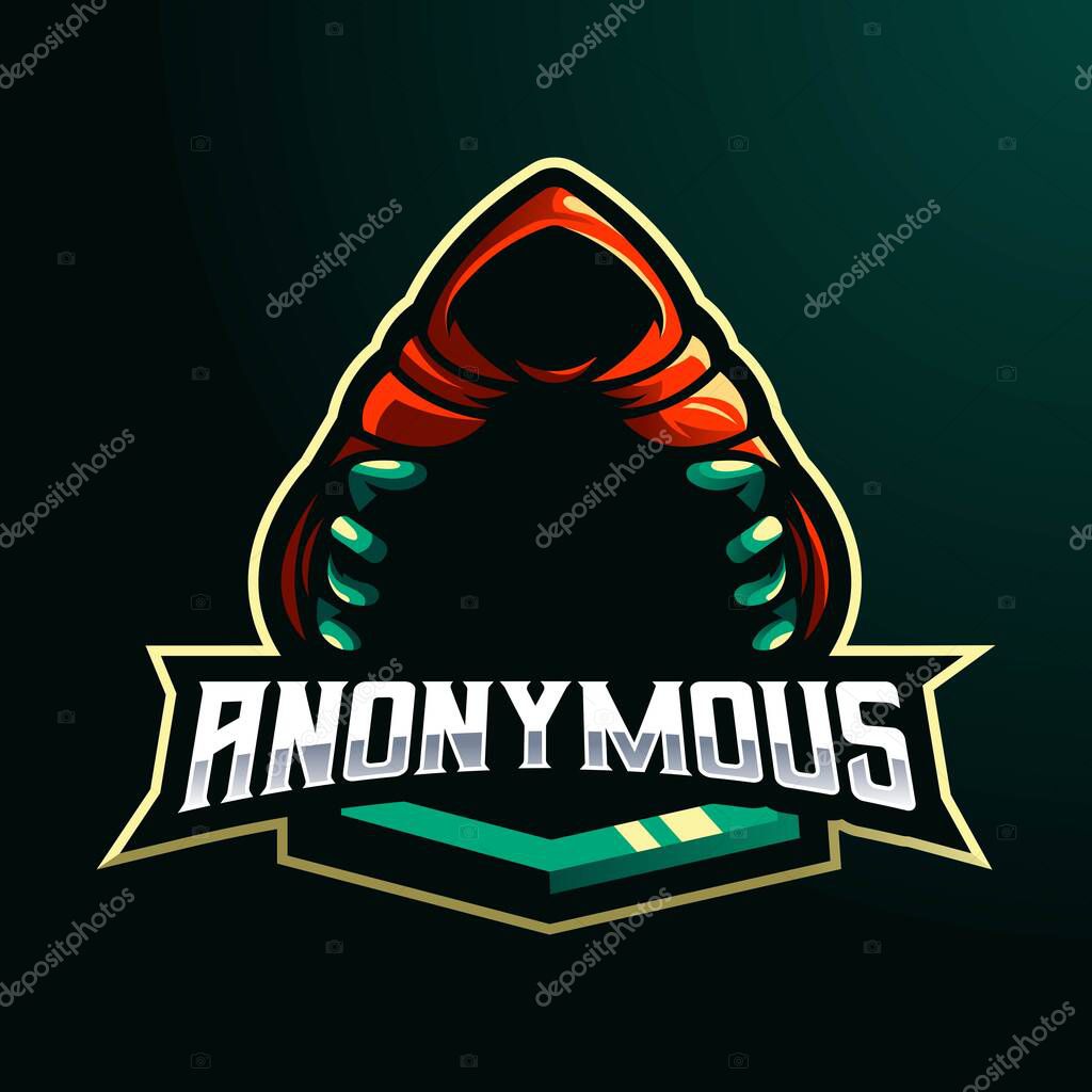 Anonymous mascot logo design vector with modern illustration concept style for badge, emblem and t-shirt printing
