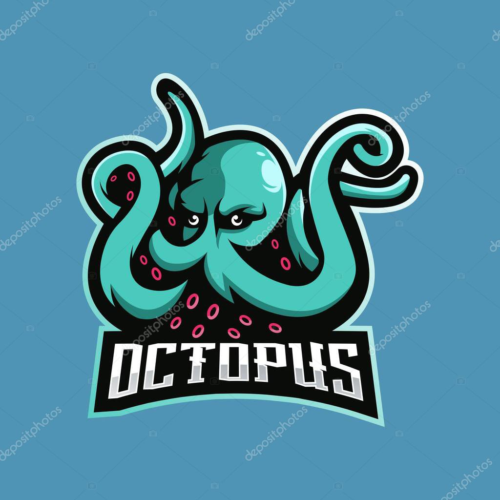 Octopus mascot logo design vector