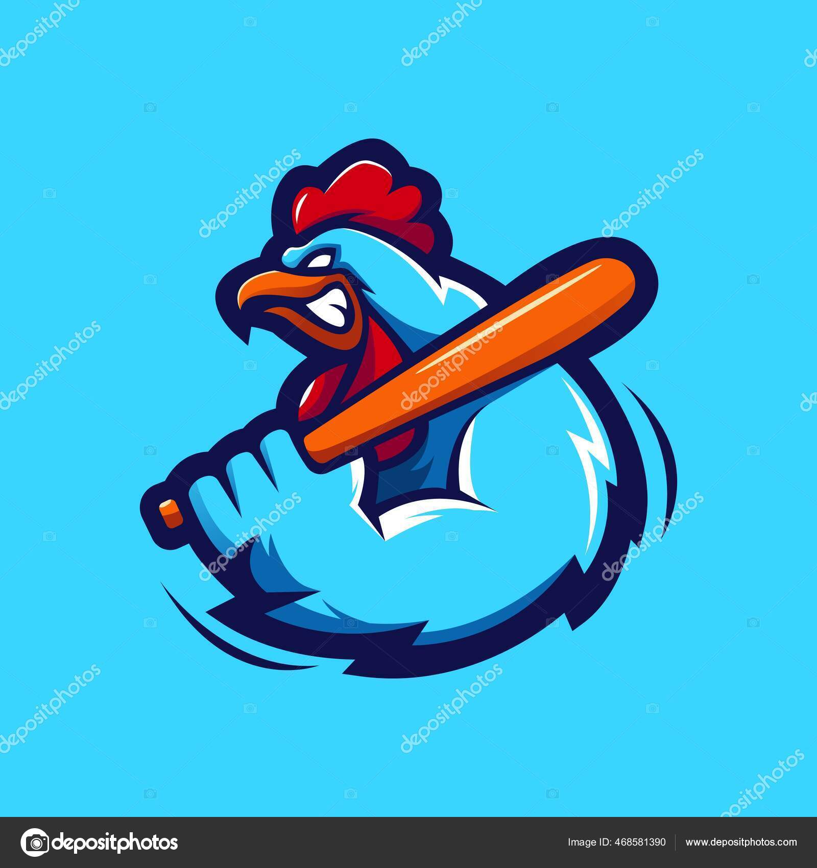 Mascote de jogos de design de equipe de esport frango galo