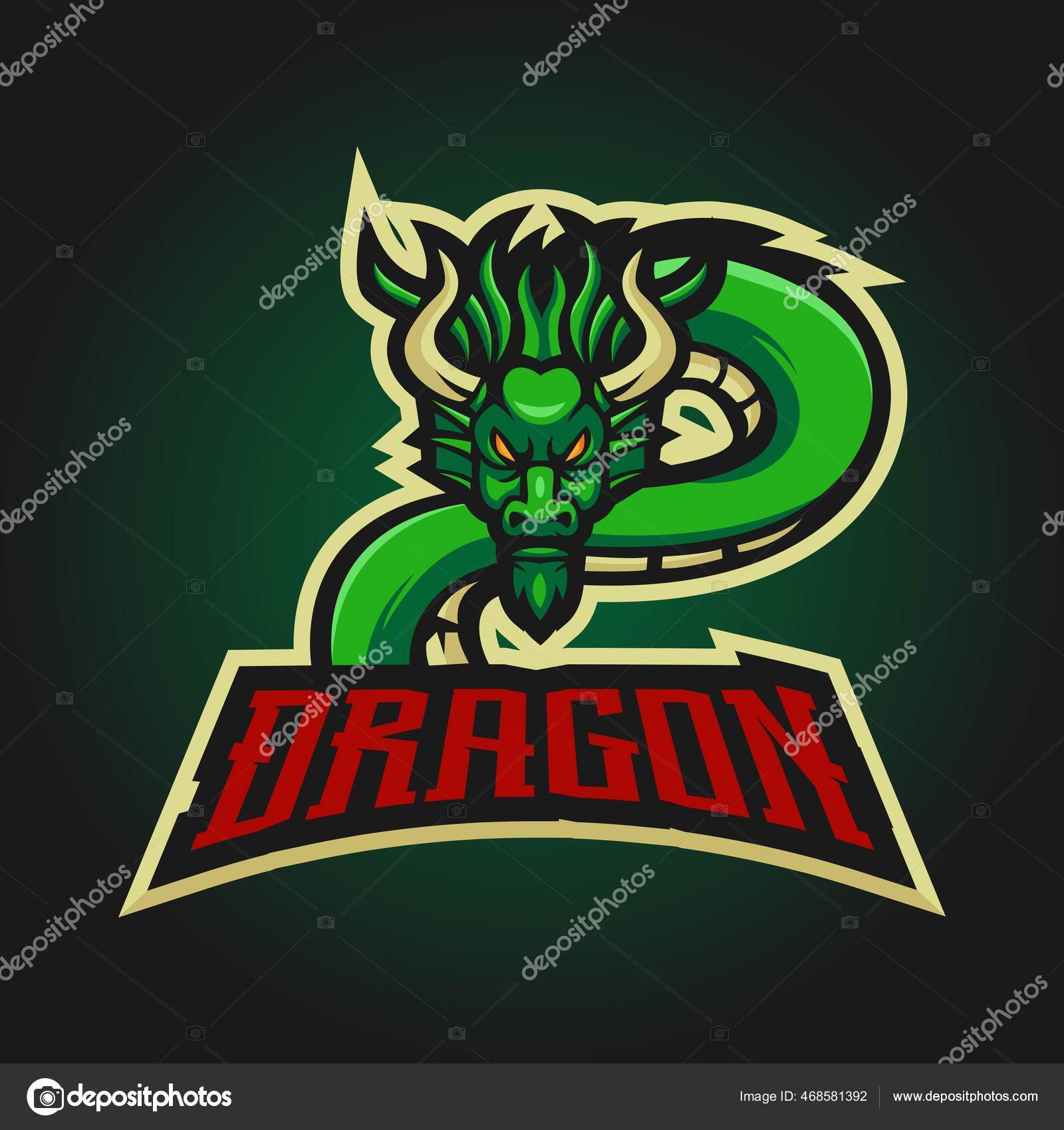 Este é o logotipo do mascote do bebê dragão. este logotipo pode ser usado  para esportes, streamer, jogos e logotipo de esport.