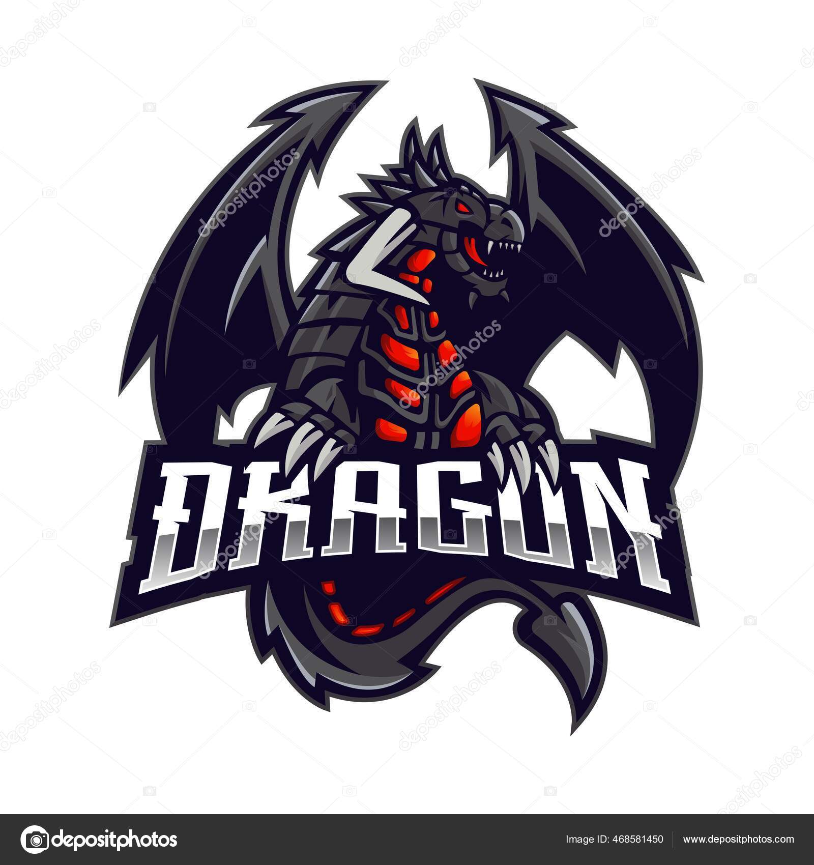 Vecteur Conception Logo Mascotte Dragon Avec Style Concept D'illustration  Moderne image vectorielle par saripuddinhasan@ © Illustration  #468581450