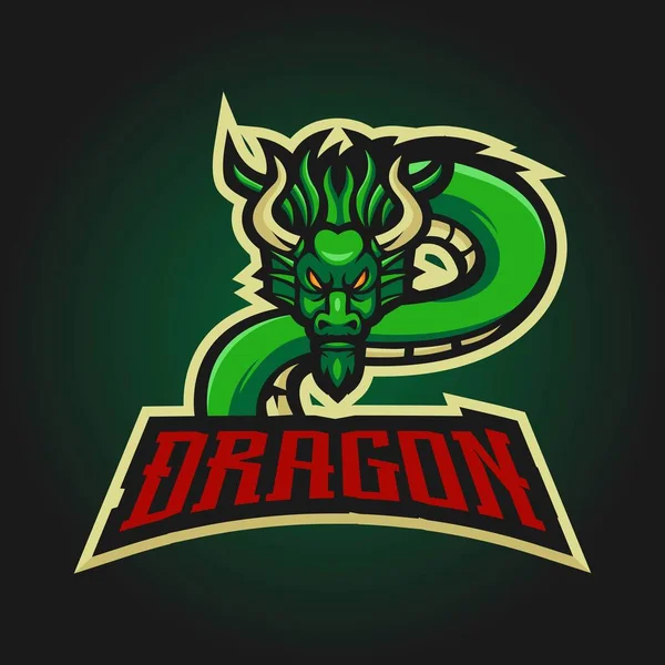 Dragon Esport Λογότυπο Μασκότ Σχεδιασμό Διάνυσμα Σύγχρονη Εικόνα Στυλ Έννοια — Διανυσματικό Αρχείο