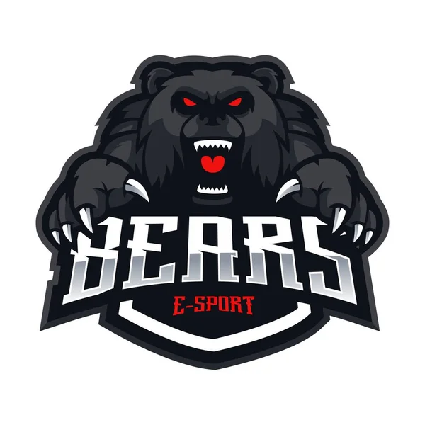 Bear Esport Mascot Logo Design Vector Modern Illustration Concept Style — Stock Vector