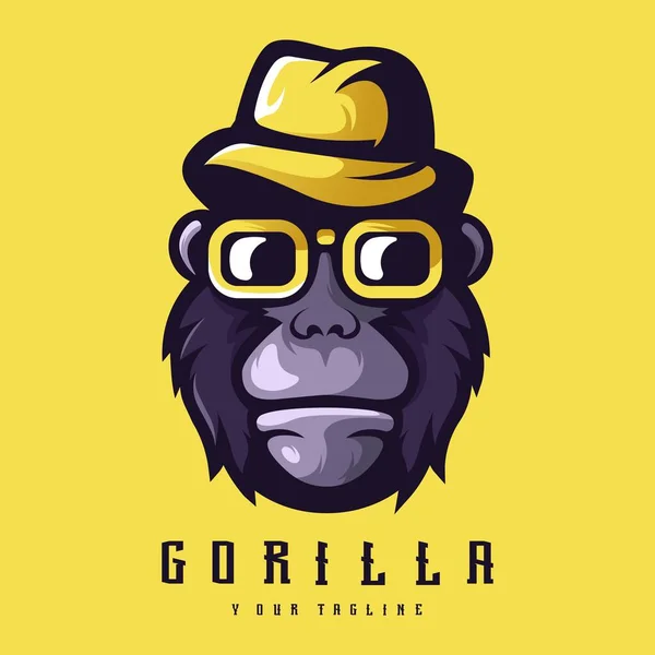 Gorilla Logo Design Vektor Mit Modernem Illustrationskonzept Für Abzeichen Oder — Stockvektor
