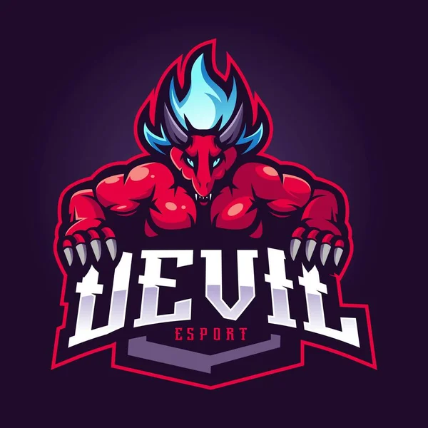 Devil Mascot Esport Logo Design Vector Modern Illustration Concept Style — Stock Vector