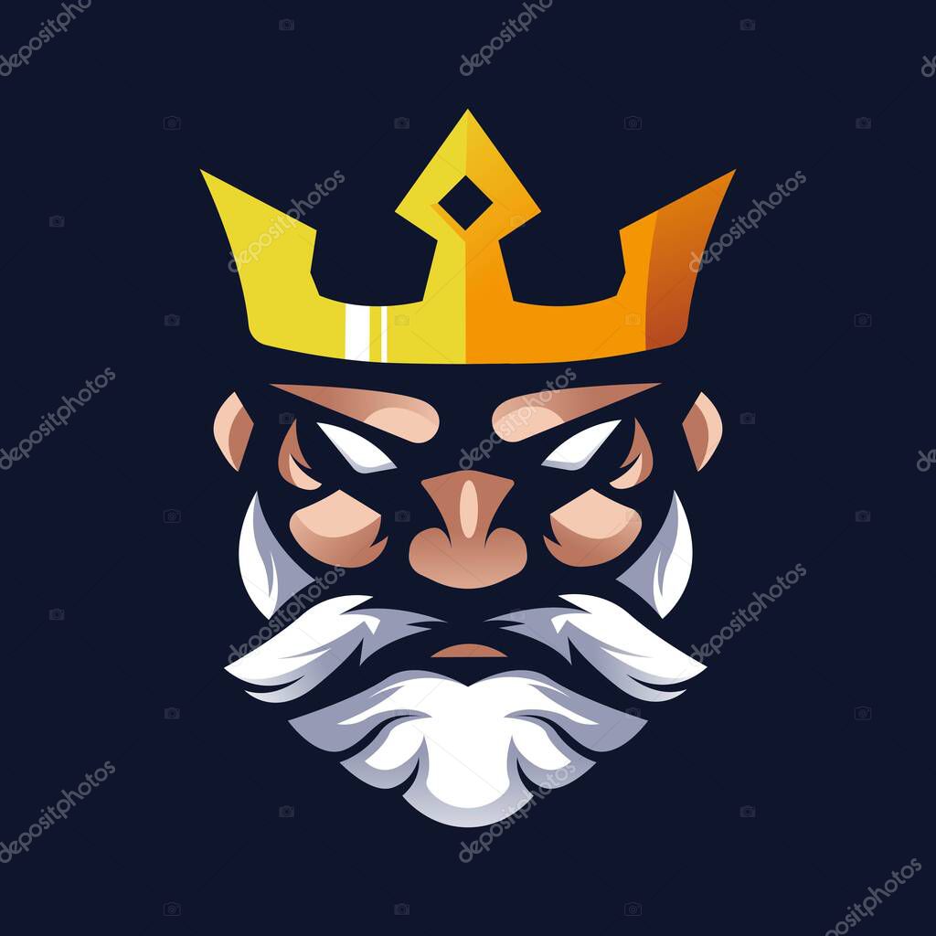 King logo design vector with modern illustration concept style for badge, emblem and t-shirt printing