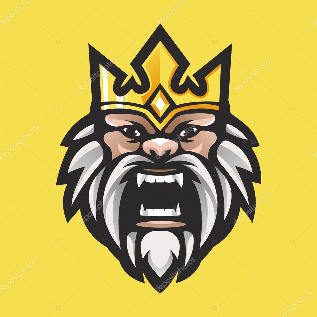 King logo design vector with modern illustration concept style for badge, emblem and t-shirt printing