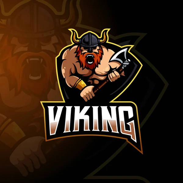 Vecteur Conception Logo Mascotte Viking Avec Style Concept Illustration Moderne — Image vectorielle