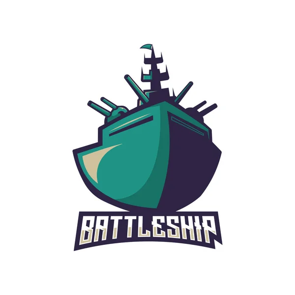 Battleship Team Vector Logo Concept Isolated White Background — Image vectorielle