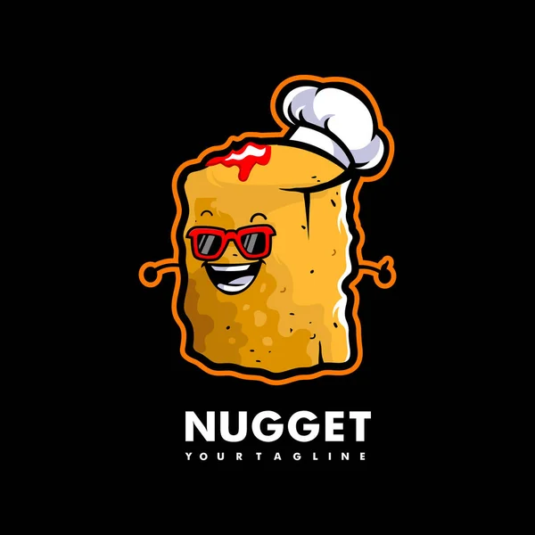 Nugget Cartoon Maskottchen Logo Design Vektor Mit Modernem Illustrationskonzept Stil — Stockvektor