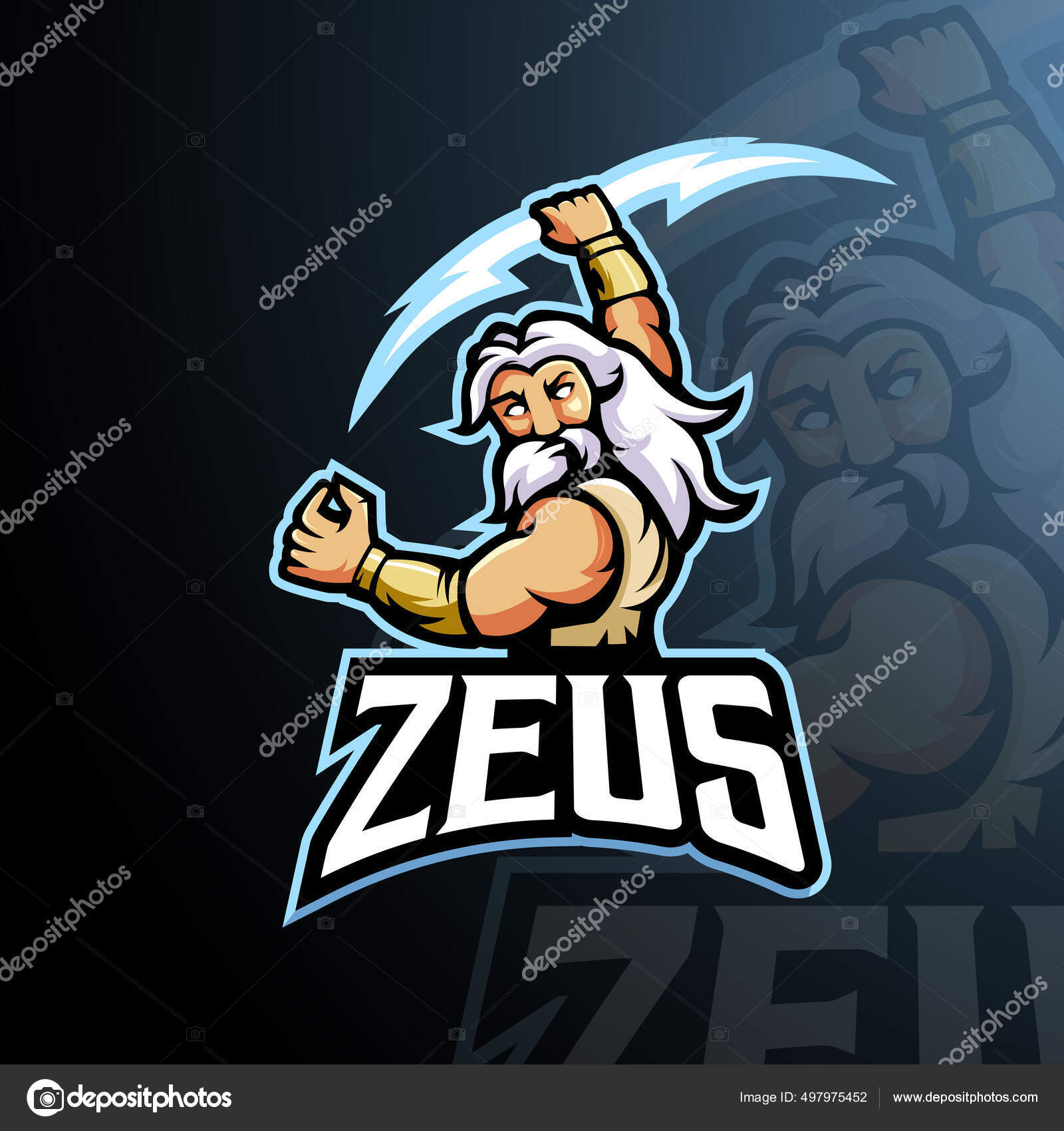 Zeus Mascot Logo Design Vector Modern Illustration Concept Style Badge
