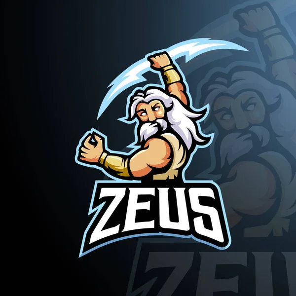 Vector Diseño Del Logotipo Mascota Zeus Con Moderno Estilo Concepto — Vector de stock