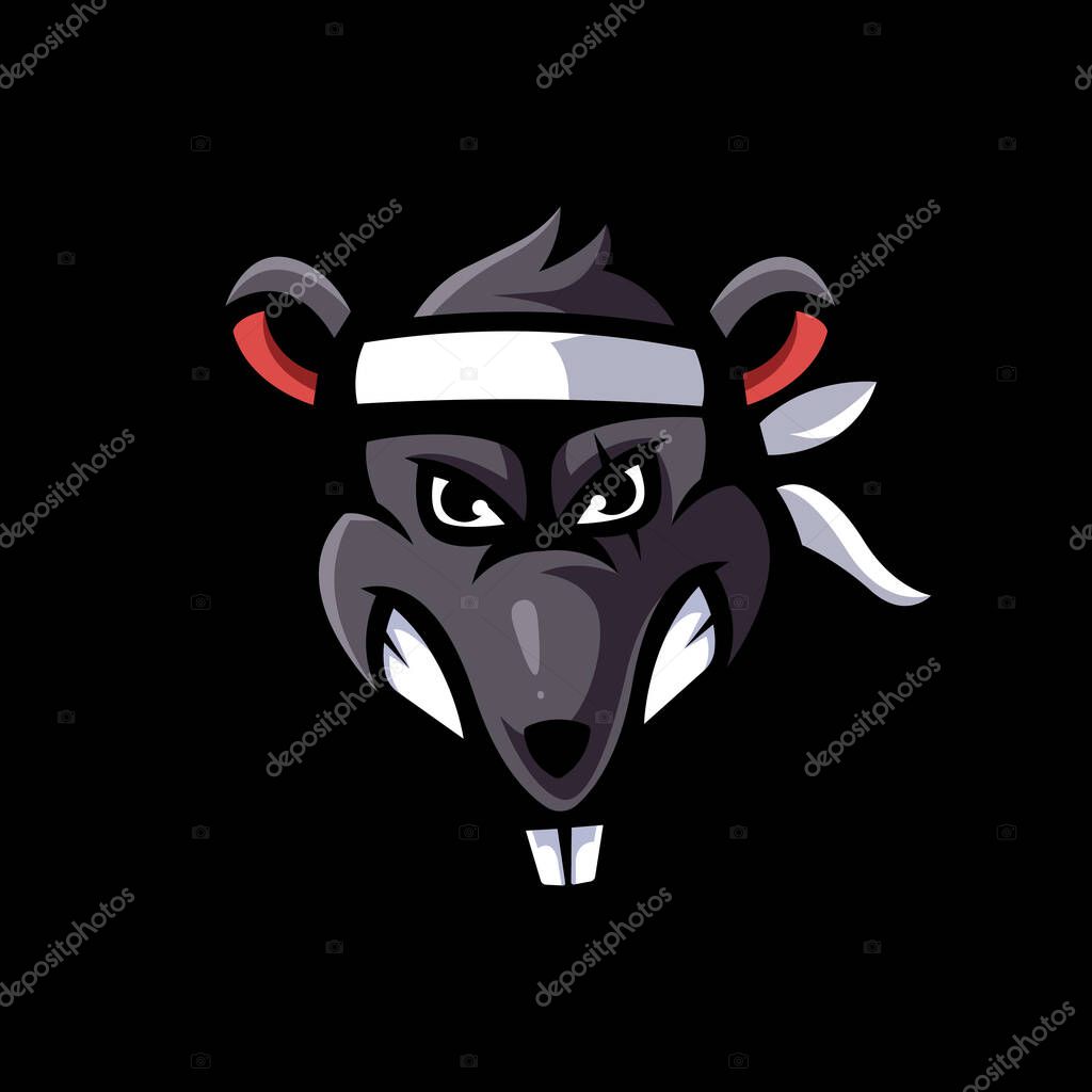 Mouse illustration design wearing a headband