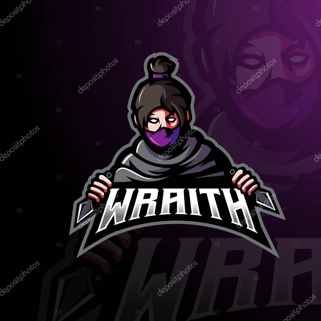 Apex gaming character mascot design of Wraith. mascot logo for esport, gaming, team