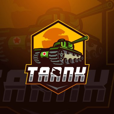 Tank eSport Maskot Logosu Tasarım Vektörü