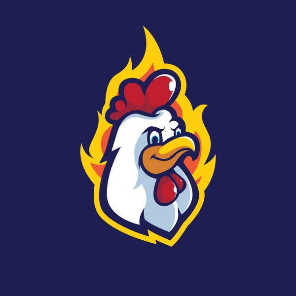 Kyckling Med Brand Maskot Logotyp Design Illustration Vektor — Stock vektor