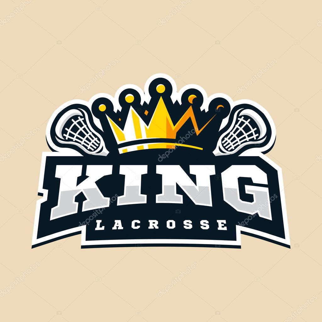 King Lacrosse Team Sports Logo