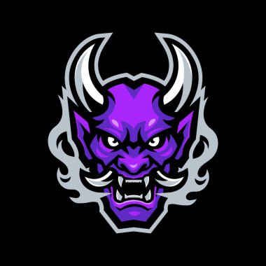 Eskrim oyun takımı için Oni maskot logosu