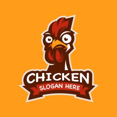 Eşsiz markalaşma amaçları için tavuk çizgi film maskotu logosu