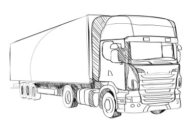 kamyon, anahat, hızlı eskiz