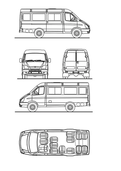 Passagiersgazelle Gaz 3221 — Stockvector