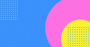 Web sitesi, iniş sayfası, sosyal medya ve diğer fikirler için arka plan. Memphis tarzı elementler. Vektör illüstrasyonu.