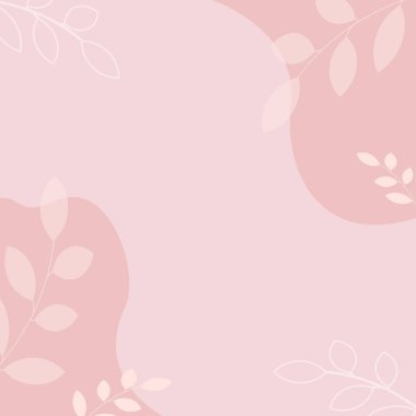 Zarif dalları ve yaprakları olan bir arka plan. Sosyal medya paylaşımları ve web tasarımı için uygun. Rengi gri. Vektör illüstrasyonu.