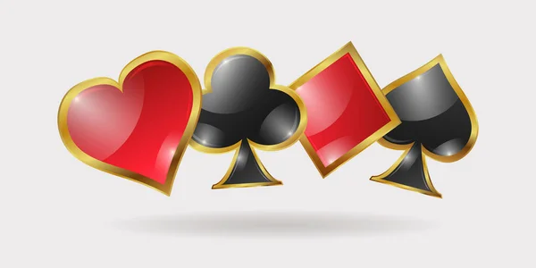 Ein Satz Kartenanzüge Für Kasinos Spielautomaten Und Kartenspiele Bilder Von — Stockvektor