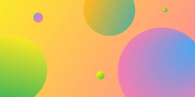 Uzayda yüzen gradyan topları olan bir arka plan. Ekran olarak kullanılabilir. 3 boyutlu vektör illüstrasyonu.