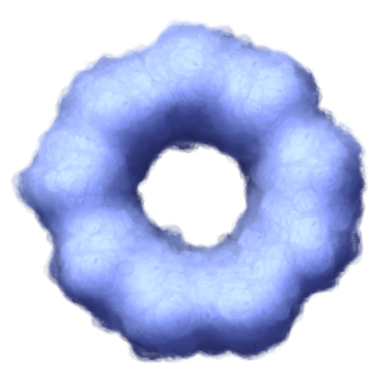 Suluboya tarzında izole edilmiş bulut. 3d oluşturma.