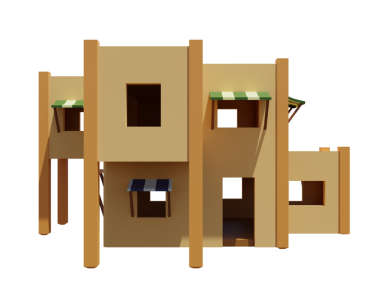 Desert House 'da. 3D görüntüleme. Mimarlık sanatı.