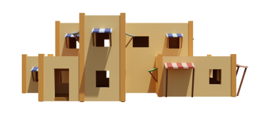 Desert House 'da. 3D görüntüleme. Mimarlık sanatı.