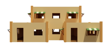 Desert House 'da. 3D görüntüleme. Mimarlık sanatı.