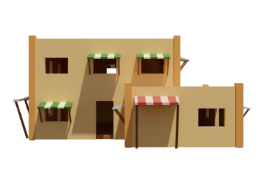 Desert House 'da. 3D görüntüleme. Mimarlık sanatı.