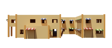 Desert House 'da. 3D görüntüleme. Mimarlık sanatı.