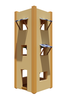 Desert House 'da. 3D görüntüleme. Mimarlık sanatı.